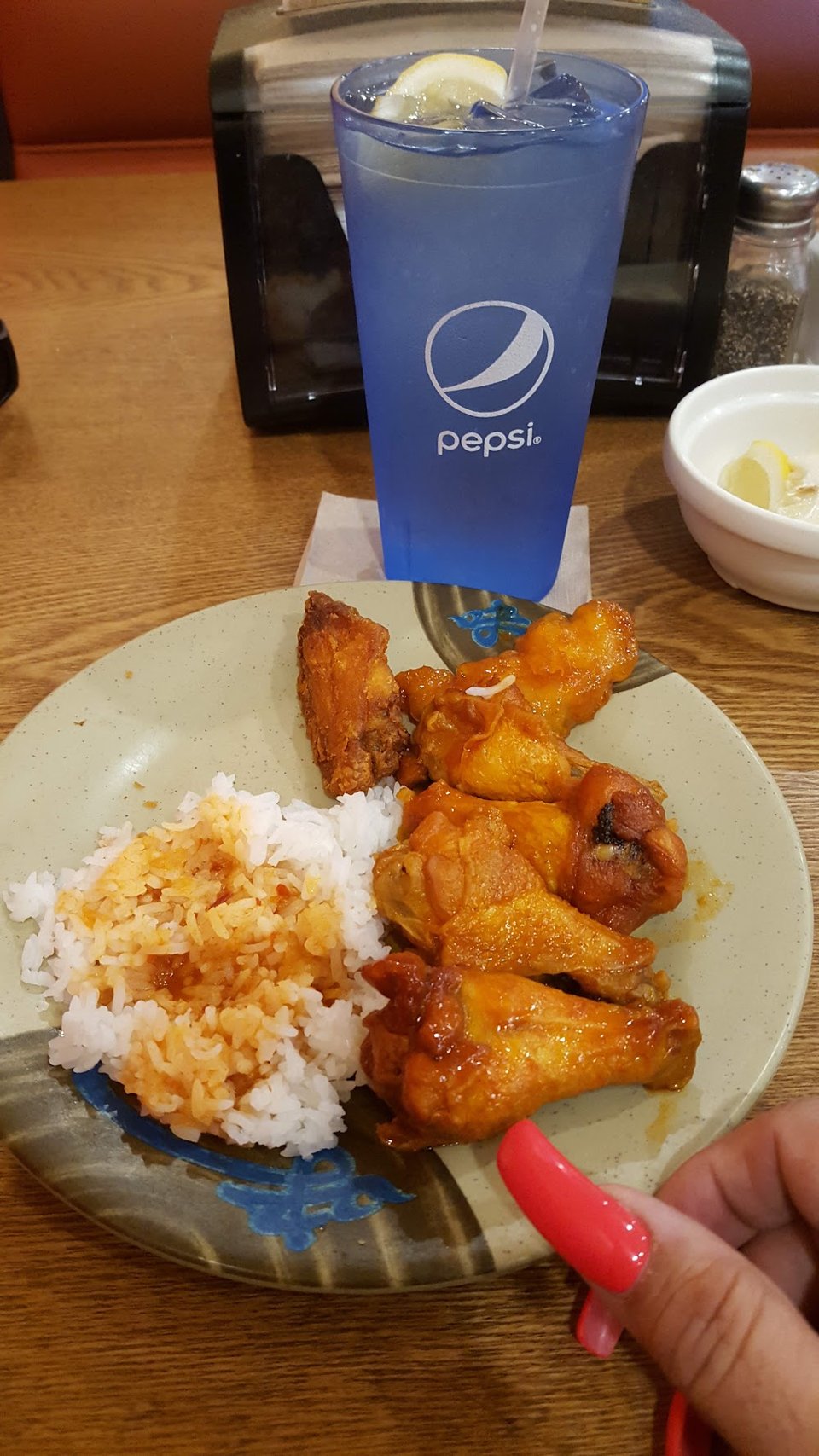 Orange Chicken & Water with Lemon