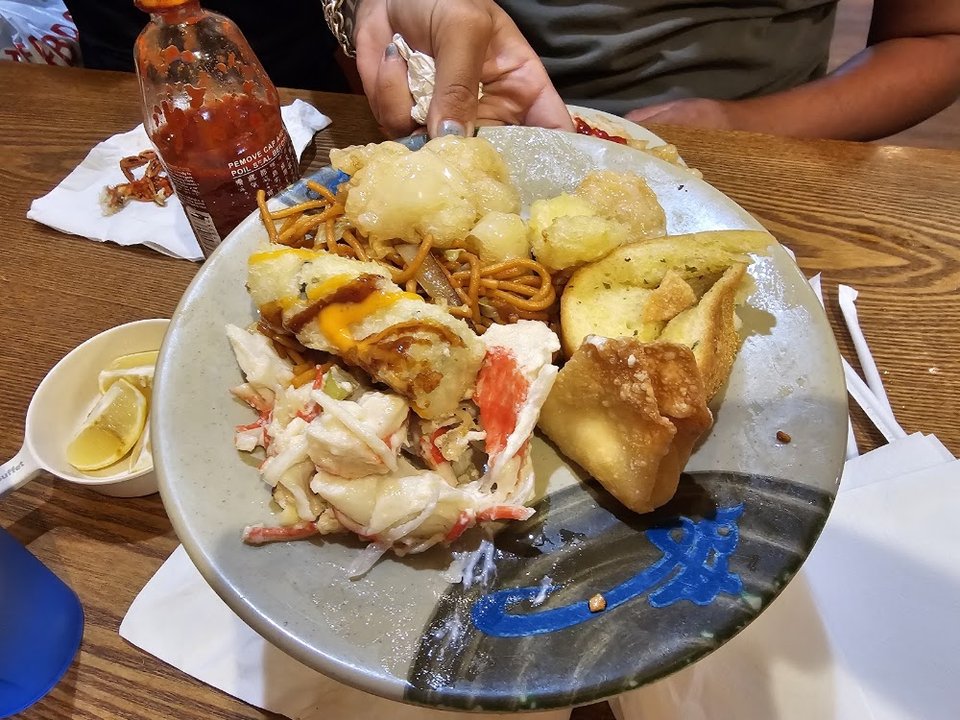 Coconut Shrimp with Crab Meat Lo Mein